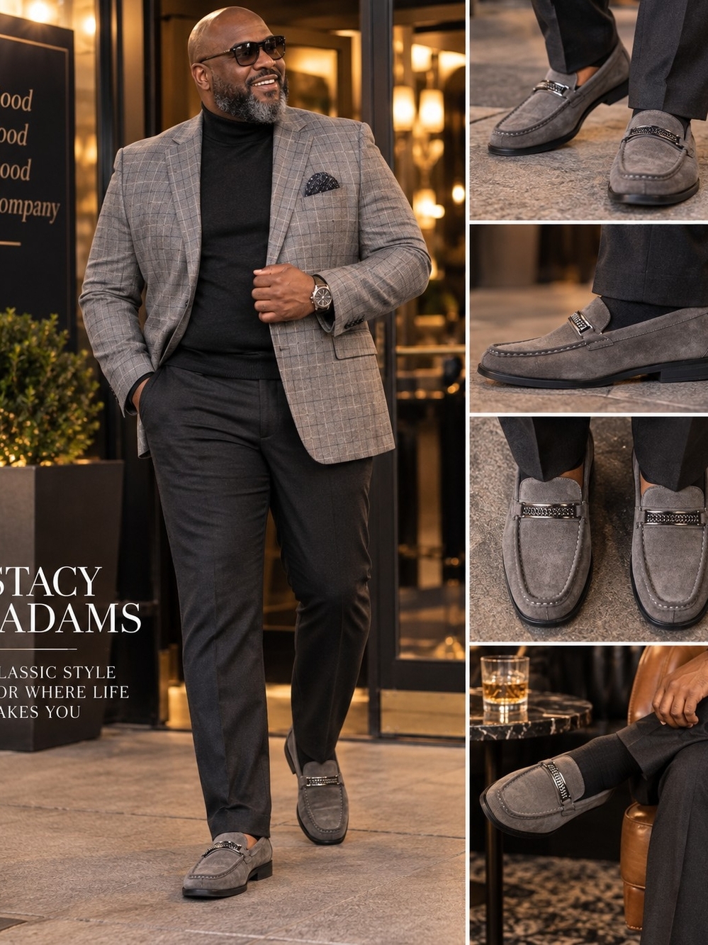 Stacy Adams Men’s Gray Suede Bit Loafers